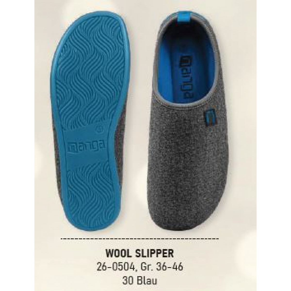 Nanga Wool Slipper Hausschuh Blau