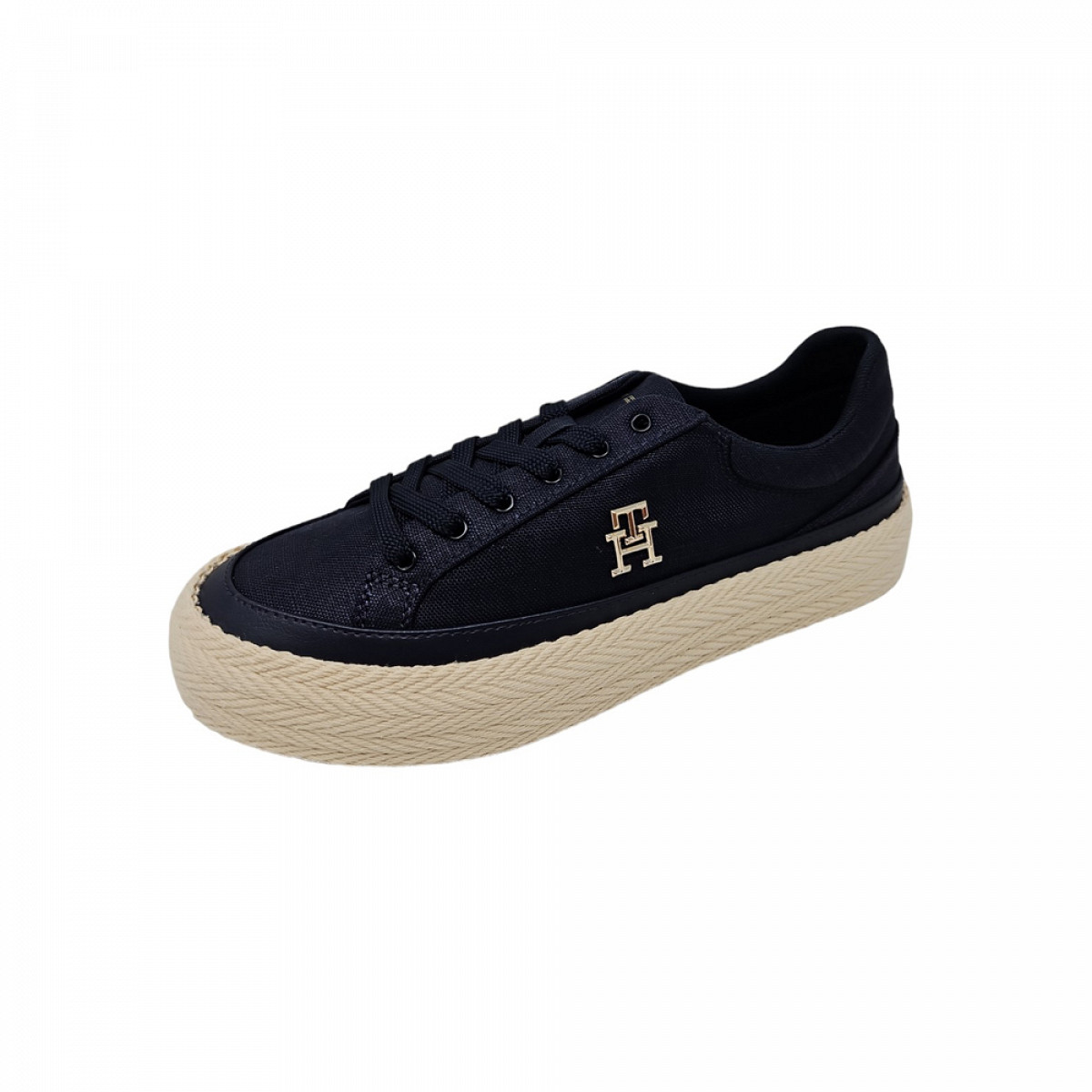 Tommy Hilfiger Vulc. Sneaker Linnen Leinenschuh Blau